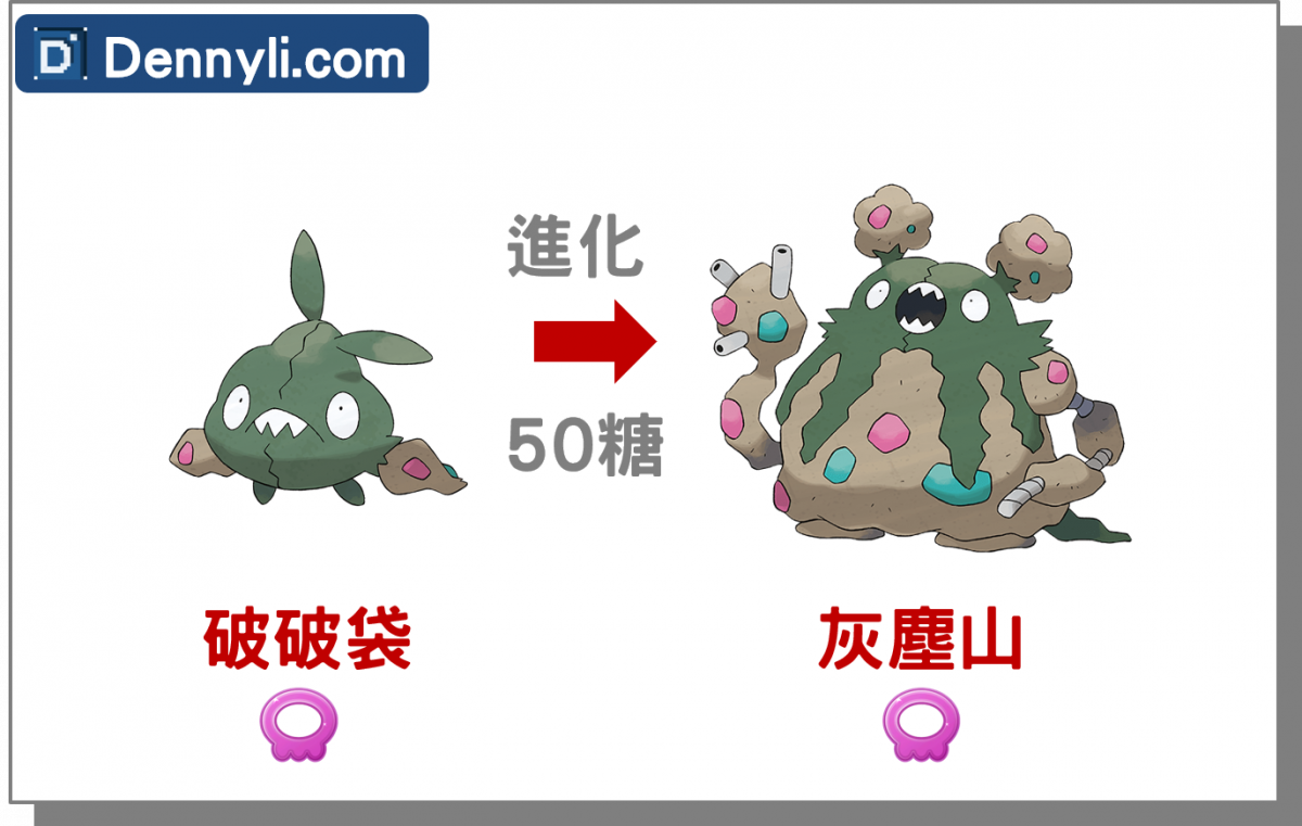 精靈寶可夢龜灰塵山進化階段